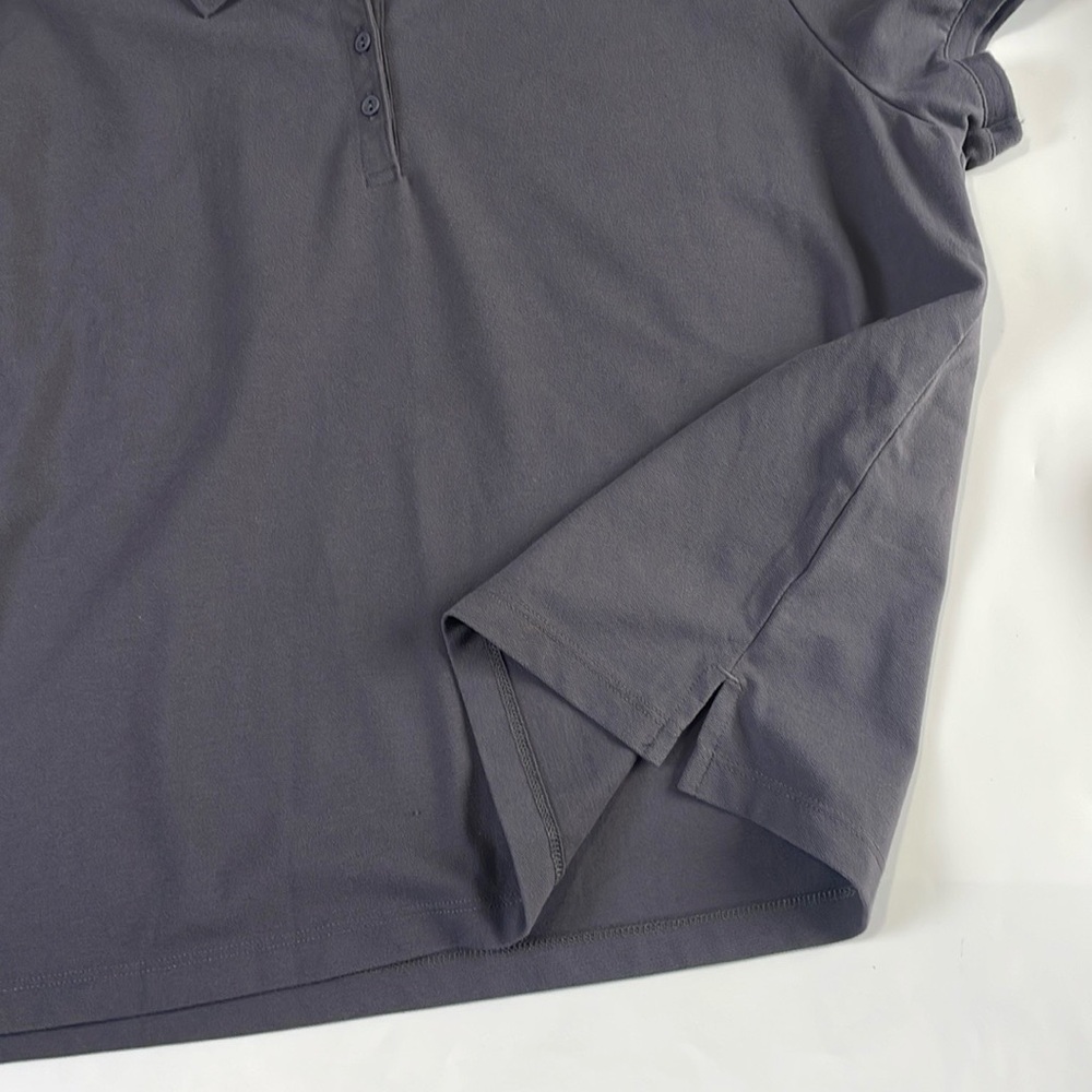 NWT Calia Pique Puff Sleeves Polo T-Shirt XXL Carbon Gray 3/4 Button Down Golf - Picture 10 of 16